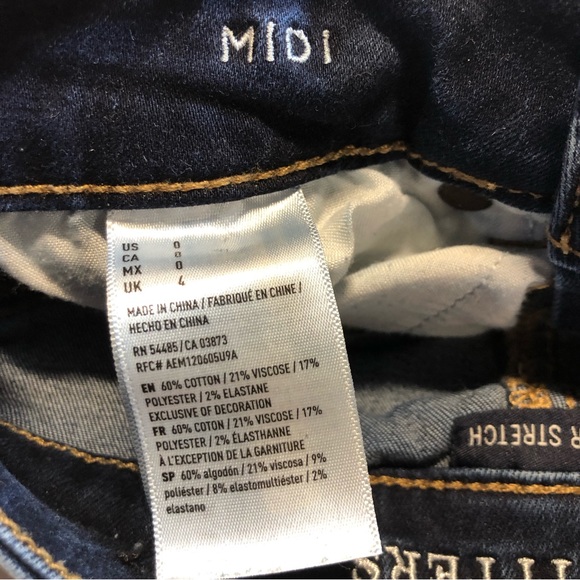 American Eagle Denim Shorts Super Stretch AEO Denim, MIDI Size 0 - Picture 4 of 11